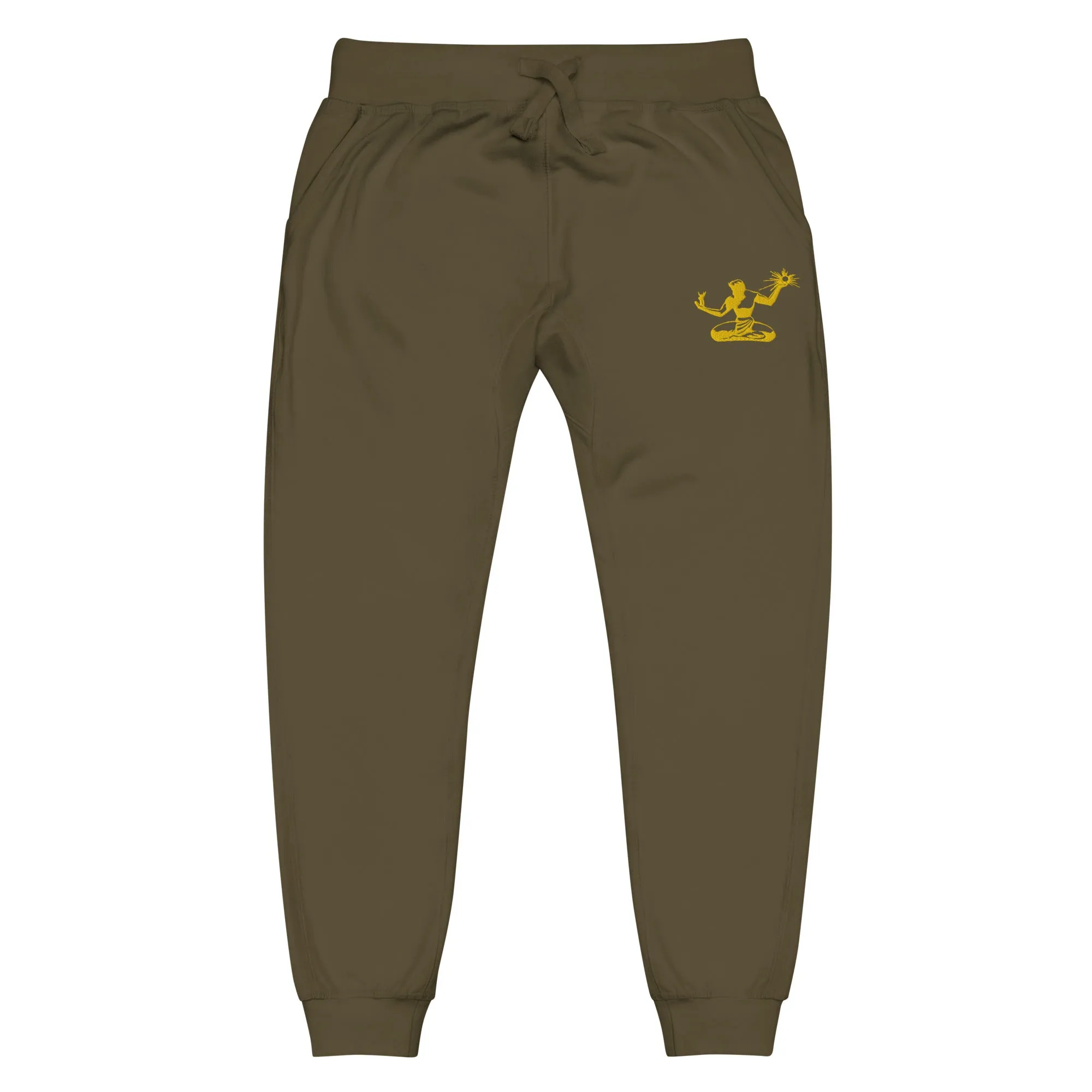 Spirit of Detroit Premium Embroidered Unisex Fleece Sweatpants - Green / Gold