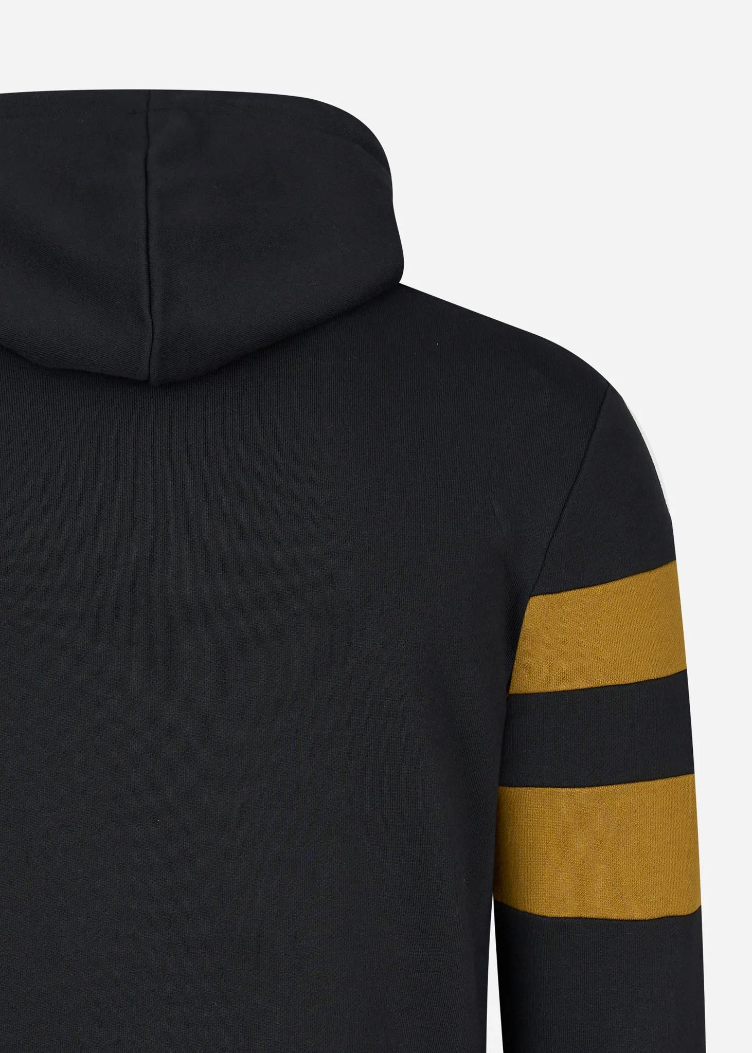 Tipped sleeve hooded sweat - black