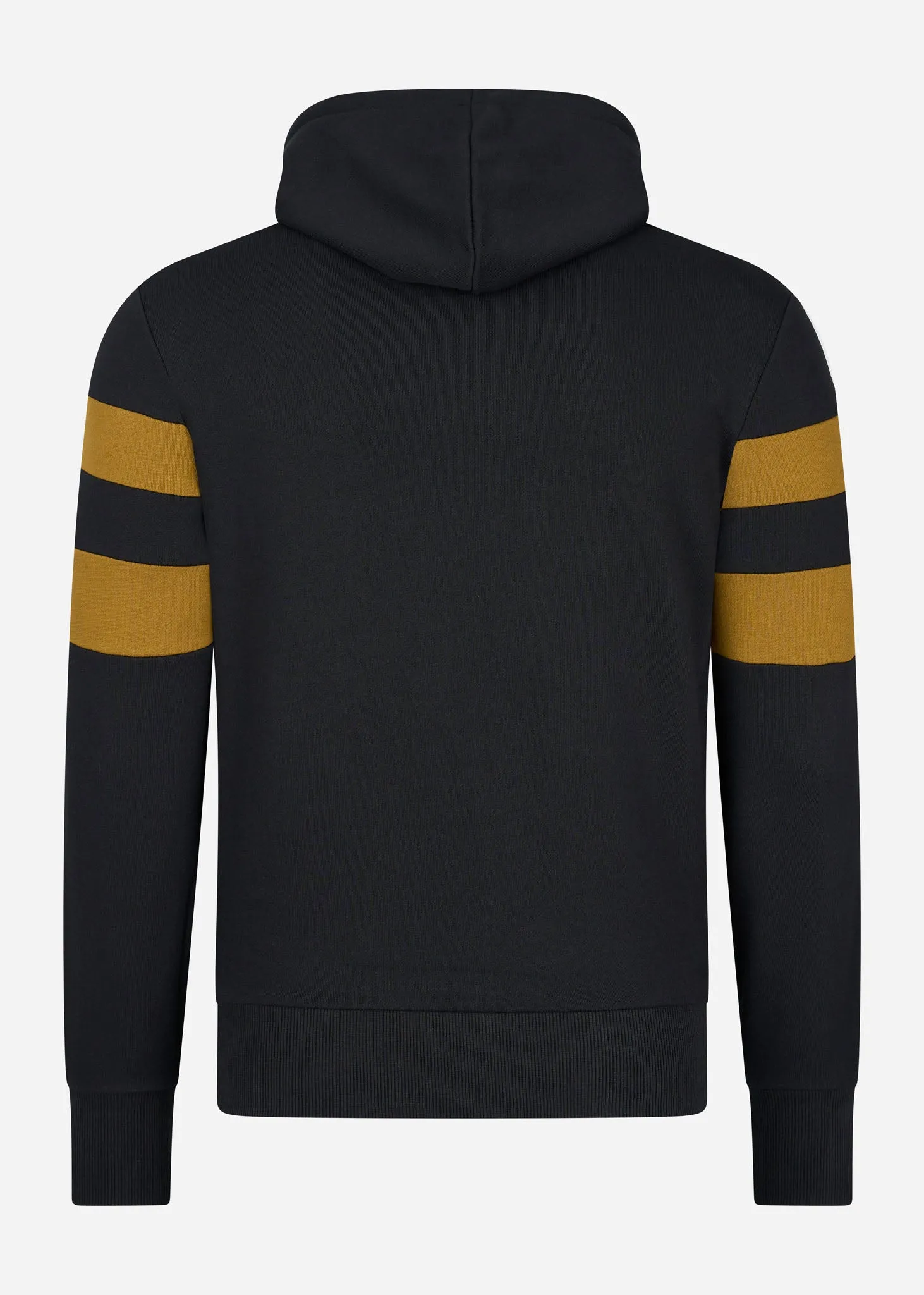 Tipped sleeve hooded sweat - black