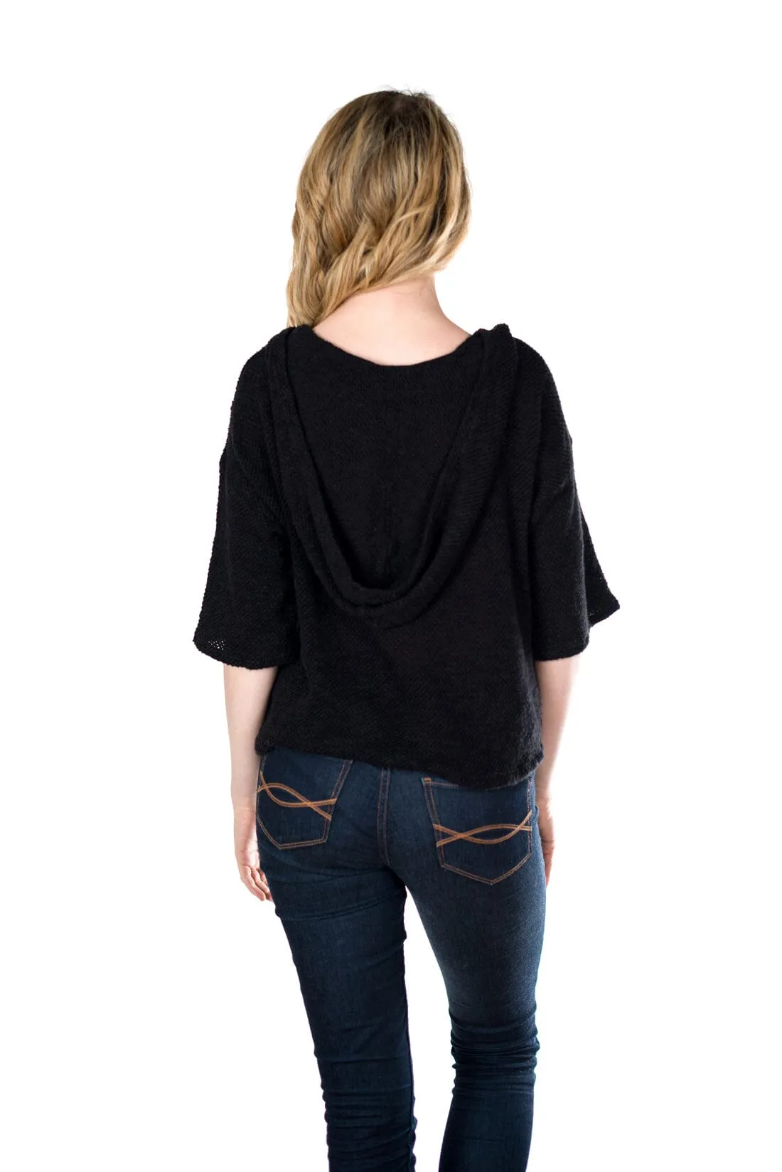 Velvet by Graham & Spencer Kedda Cotton Crochet Dolman Hoodie