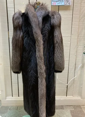 Vintage 70's Hudson's Bay Company Long Fur Coat, Chest 44"