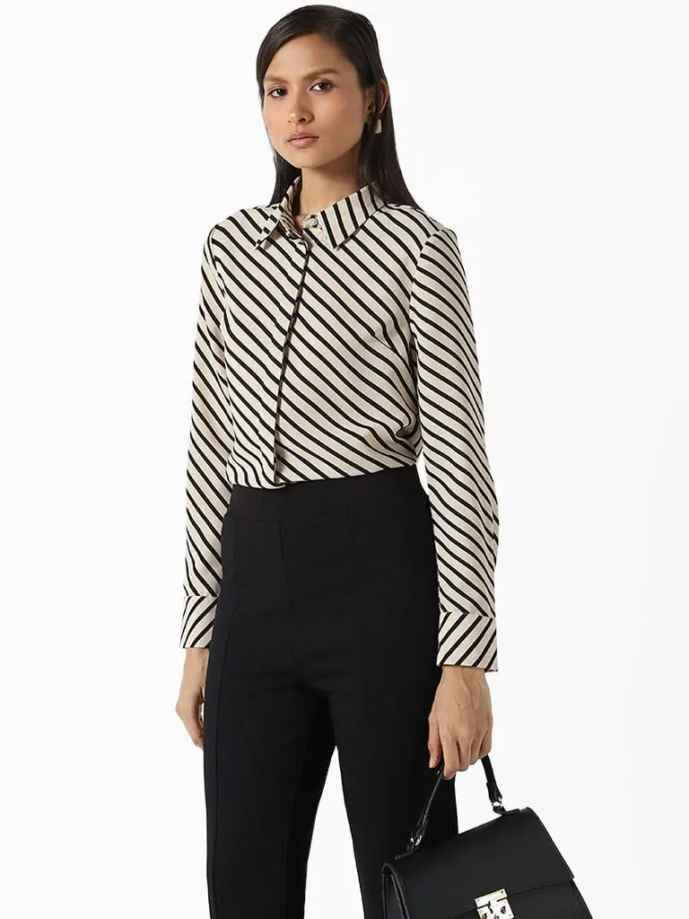 Wardrobe Ivory Striped Angus Shirt