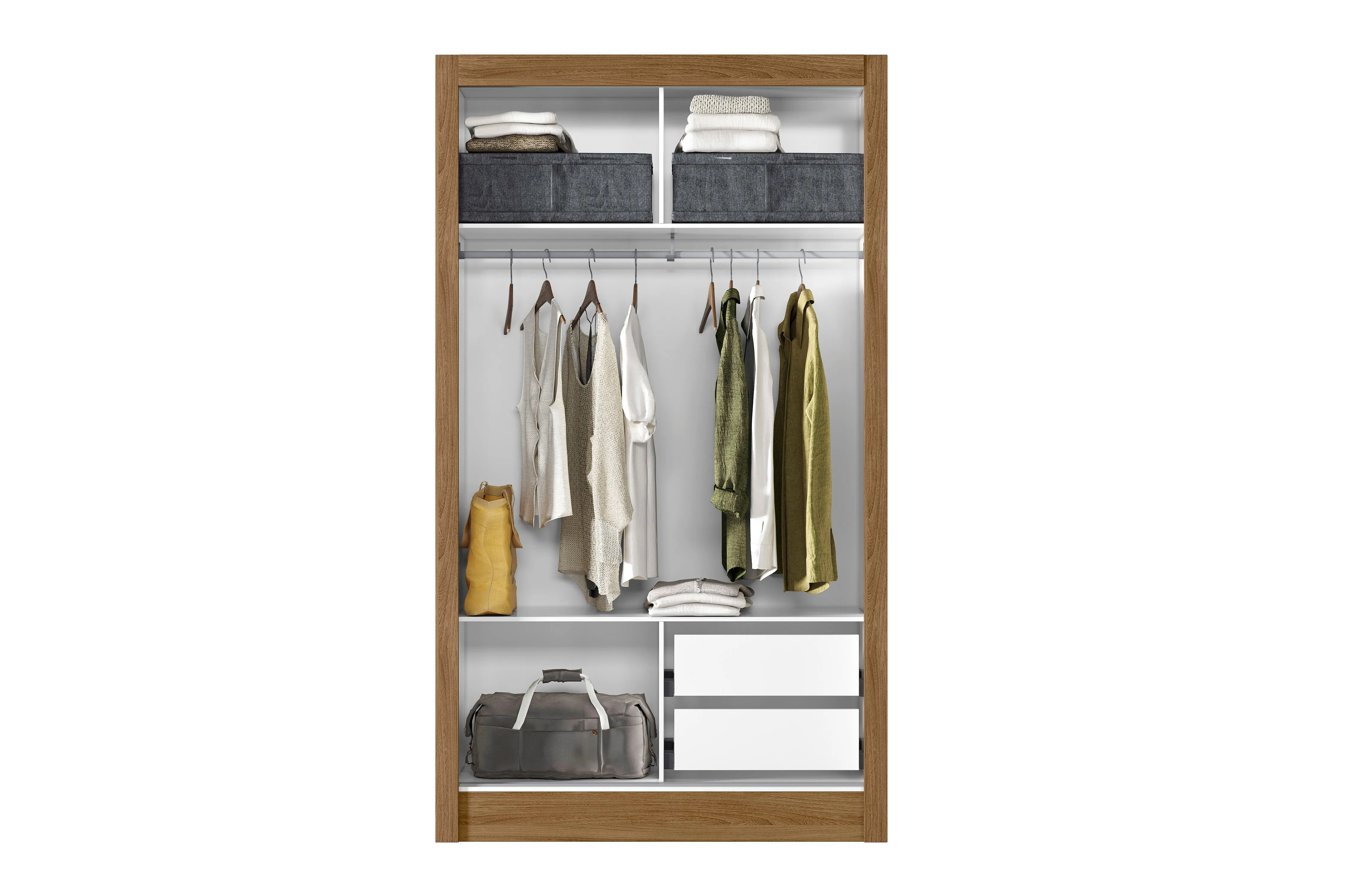 Wardrobe Natal - Natural/White   Mirror