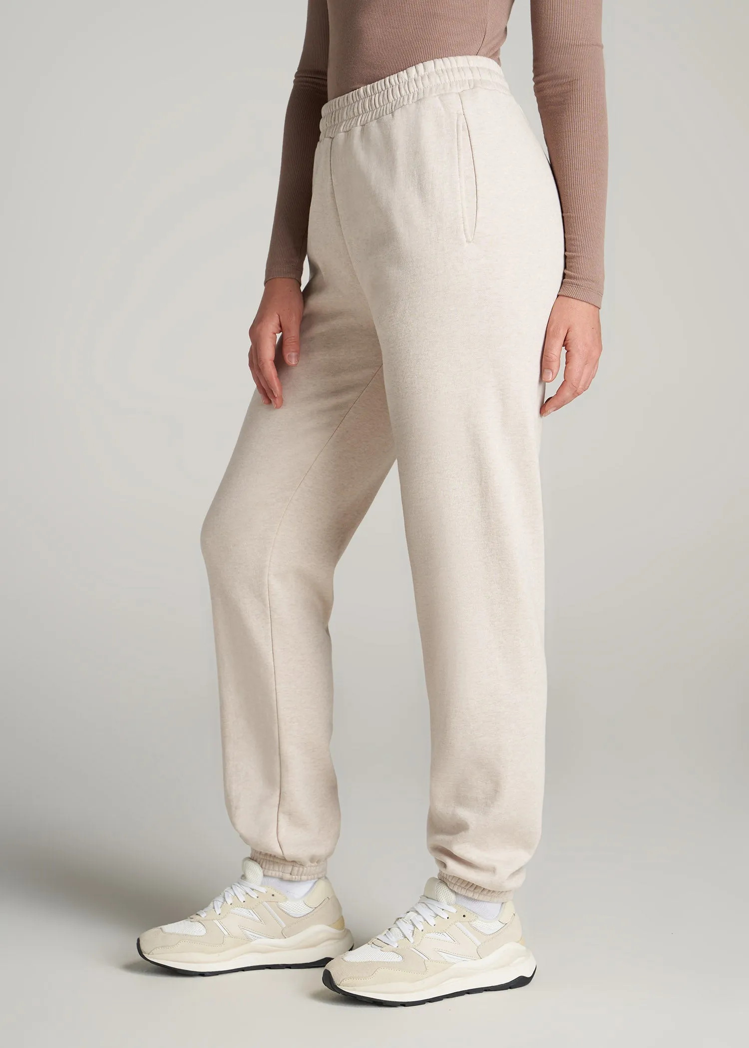 Wearever Fleece Relaxed Women's Tall Sweatpants in Oatmeal Mix