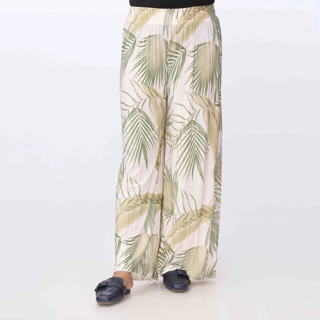 White Printed Jersey Straight Trouser PW3568