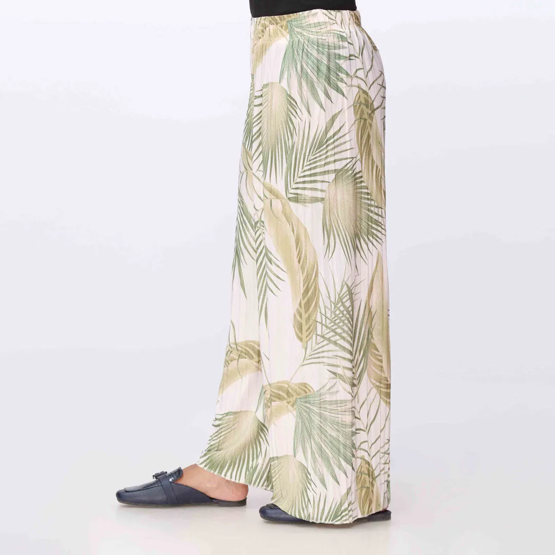 White Printed Jersey Straight Trouser PW3568