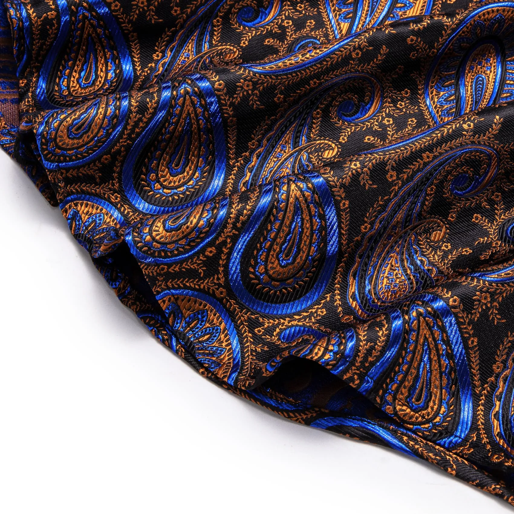 YourTies Dinner Shirts Black Gold Blue Jacquard Paisley Dress Shirt